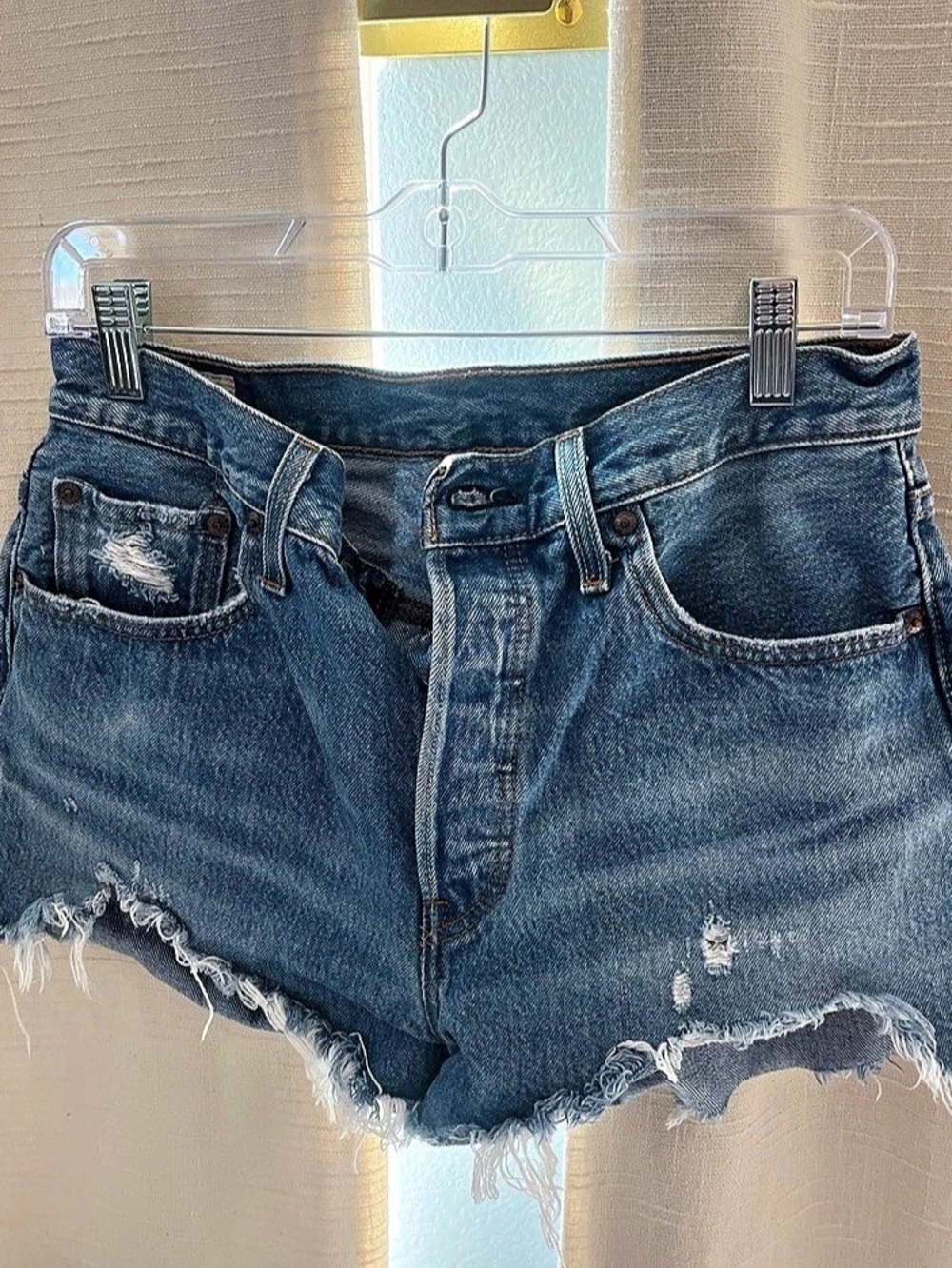 Levi's 501 Denim Cutoff Jean Shorts in Blue - Saint Tropez